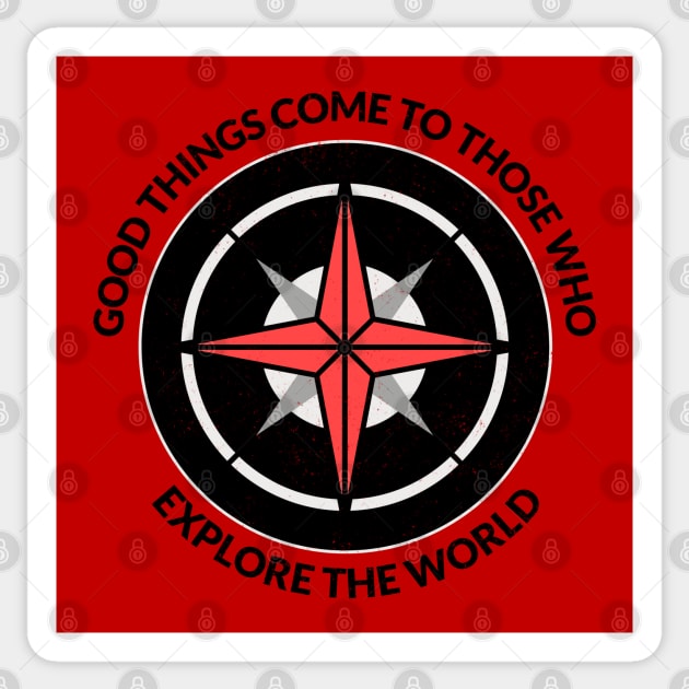 Cool World Explorer Compass Design Sticker by BlueCloverTrends